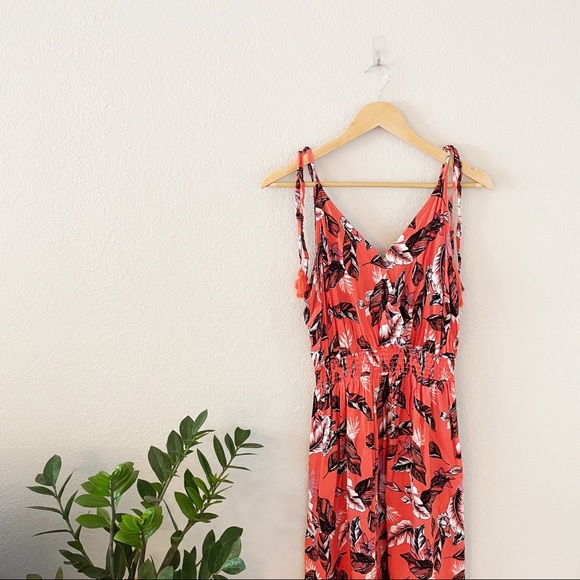 Xhilaration Orange Plus High Low Floral Dress 1X - Picture 2 of 4